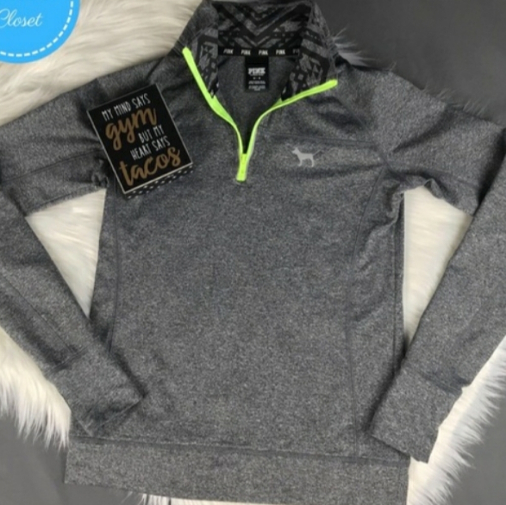 PINK VS Ultimate Quarter Zip Athletic Sweatshirt L